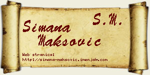 Simana Maksović vizit kartica